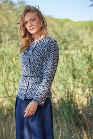 Premium By Moodbasic ZİKZAK DESENLİ ÇİFT DÜĞMELİ CEKET