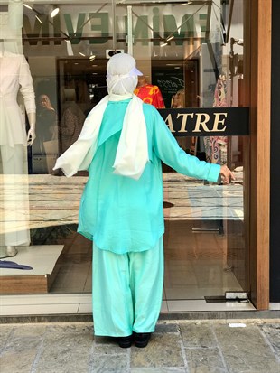 QİMENE BOL PAÇA KETEN PANTOLON