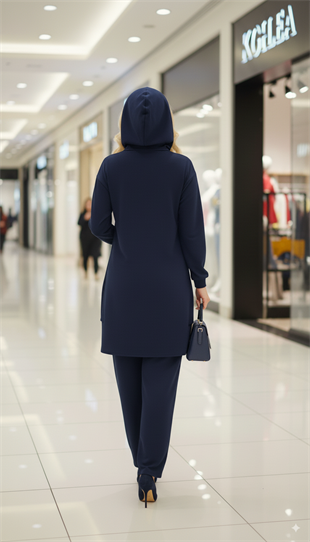 QMASH TAŞ İŞLEMELİ KAPİŞONLU KREP TAKIM