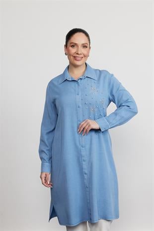 SEDNA BÜYÜK BEDEN TAŞLI TEN CEL TUNİK