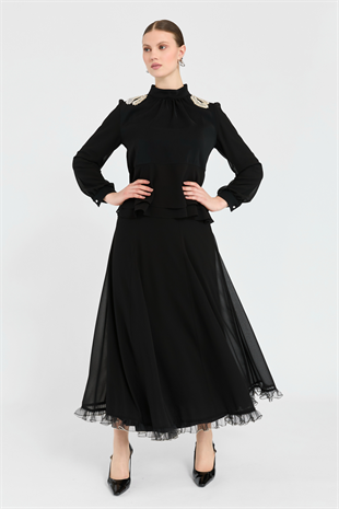 THREE LİGHT ETEK UCU TAŞLI NAVİ TAKIM