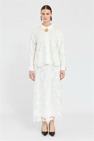 THREE LİGHT LYRA DANTEL ETEKLİ TAKIM