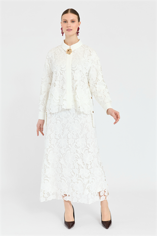 THREE LİGHT LYRA DANTEL ETEKLİ TAKIM