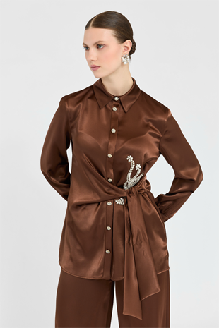 THREE LİGHT SİTARE SATEN TAKIM 