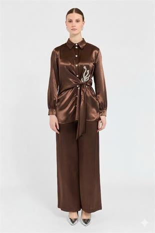 THREE LİGHT SİTARE SATEN TAKIM 