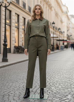 YEŞİM ÖZCAN GABARDİN PANTOLON