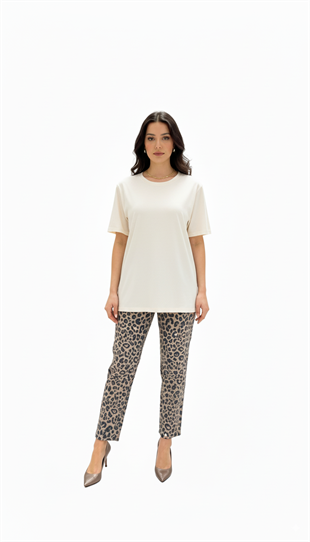 YEŞİM ÖZCAN LEOPAR PANTOLON