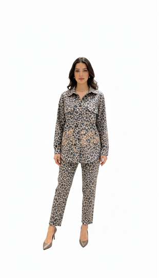 YEŞİM ÖZCAN LEOPAR TAŞLI TUNİK