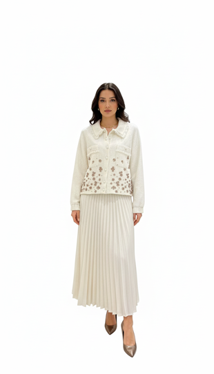 YEŞİM ÖZCAN NAKIŞLI BOMBER TÜVİT CEKET