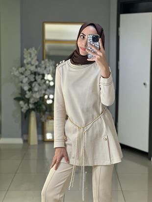 YEŞİM ÖZCAN OMUZU DÜĞMELİ TUNİK