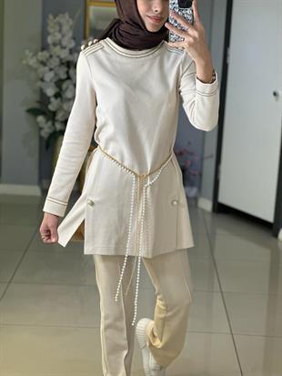 YEŞİM ÖZCAN OMUZU DÜĞMELİ TUNİK