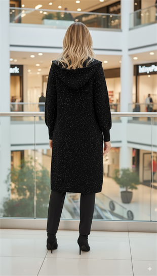 YEŞİM ÖZCAN PUL PAYET UZUN HIRKA