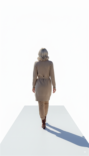 YEŞİM ÖZCAN PUL PAYET UZUN HIRKA