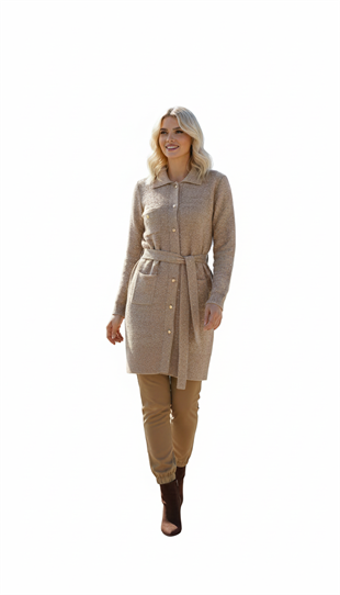 YEŞİM ÖZCAN PUL PAYET UZUN HIRKA