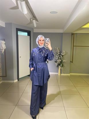 YEŞİM ÖZCAN TAŞLI KOT TUNİK