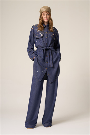 YEŞİM ÖZCAN TAŞLI KOT TUNİK