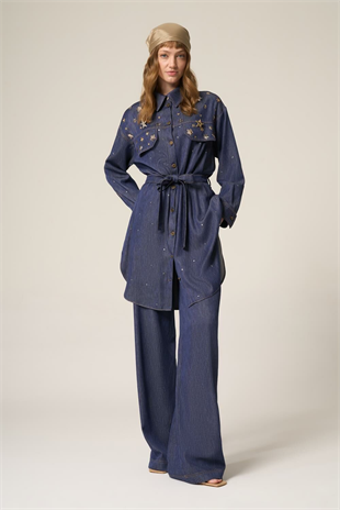 YEŞİM ÖZCAN TAŞLI KOT TUNİK