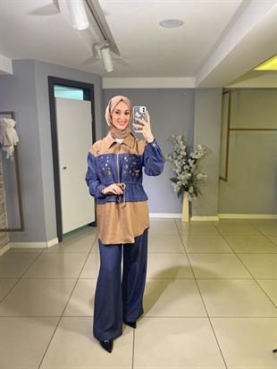 YEŞİM ÖZCAN TAŞLI KOT TUNİK