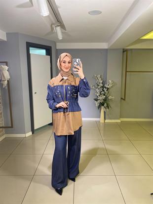 YEŞİM ÖZCAN TAŞLI KOT TUNİK