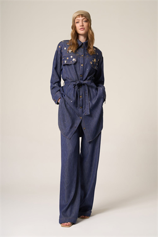 YEŞİM ÖZCAN TAŞLI KOT TUNİK