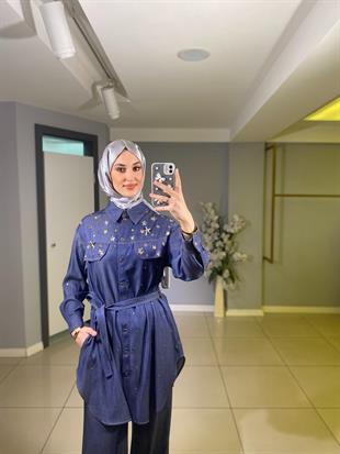 YEŞİM ÖZCAN TAŞLI KOT TUNİK