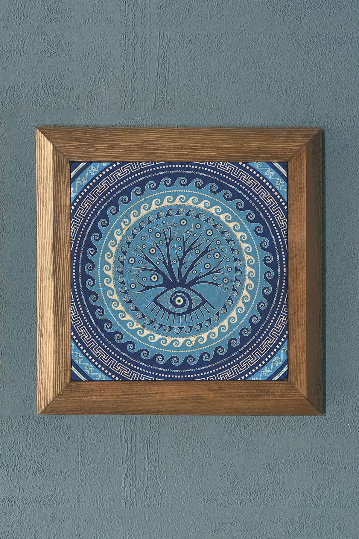 AHŞAP Çerçeveli Taş Tablo-Wall Decor- Oscar Stone Decor 28X28 CM