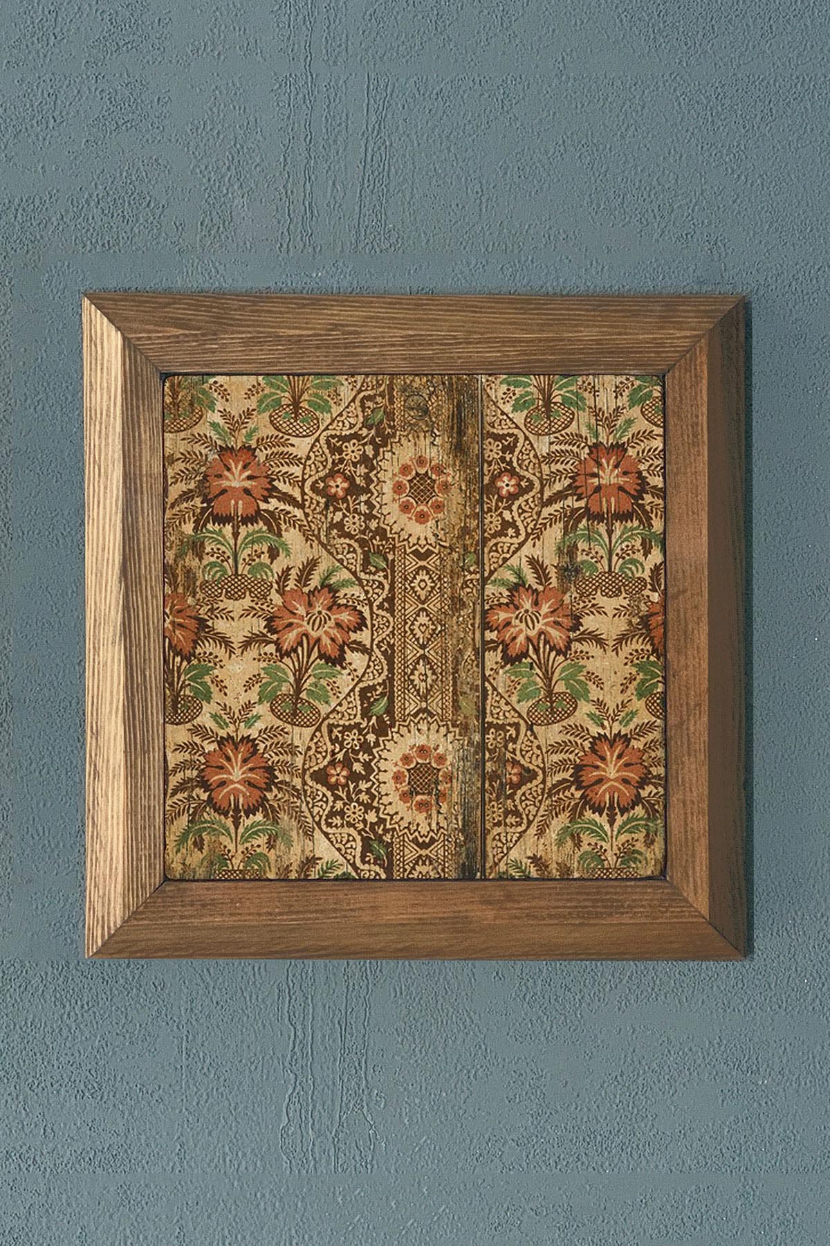 ESKİTME DESEN Masif Çerçeveli Taş Tablo-Wall Decor- Oscar Stone Decor 28X28 CM