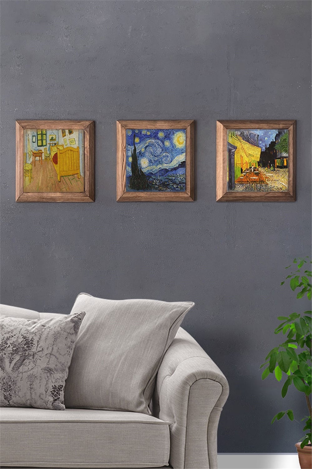 MASİF ÇERÇEVELİ 3'LÜ DOĞALTAŞ TABLO PANO OSCAR STONE DECOR / 3PRMT-40-0414