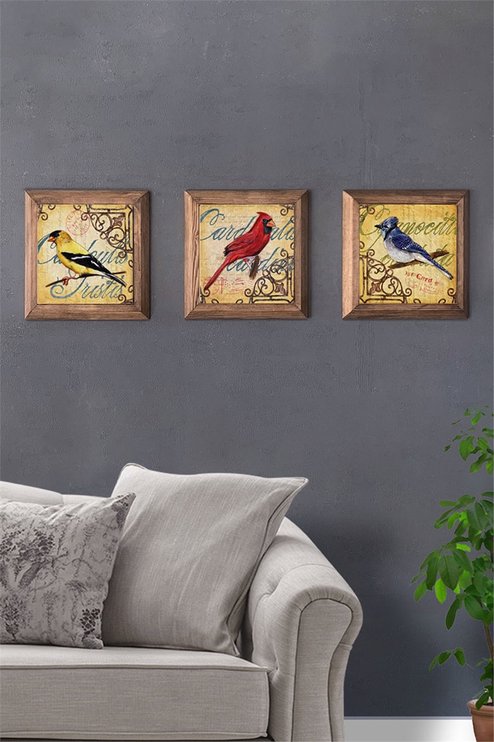 MASİF ÇERÇEVELİ 3'LÜ DOĞALTAŞ TABLO PANO OSCAR STONE DECOR / 3PRMT-40-0072