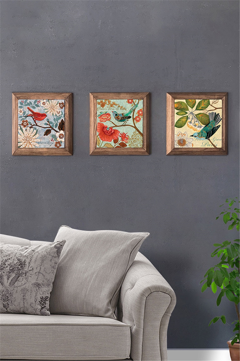 MASİF ÇERÇEVELİ 3'LÜ DOĞALTAŞ TABLO PANO OSCAR STONE DECOR / 3PRMT-10-0005