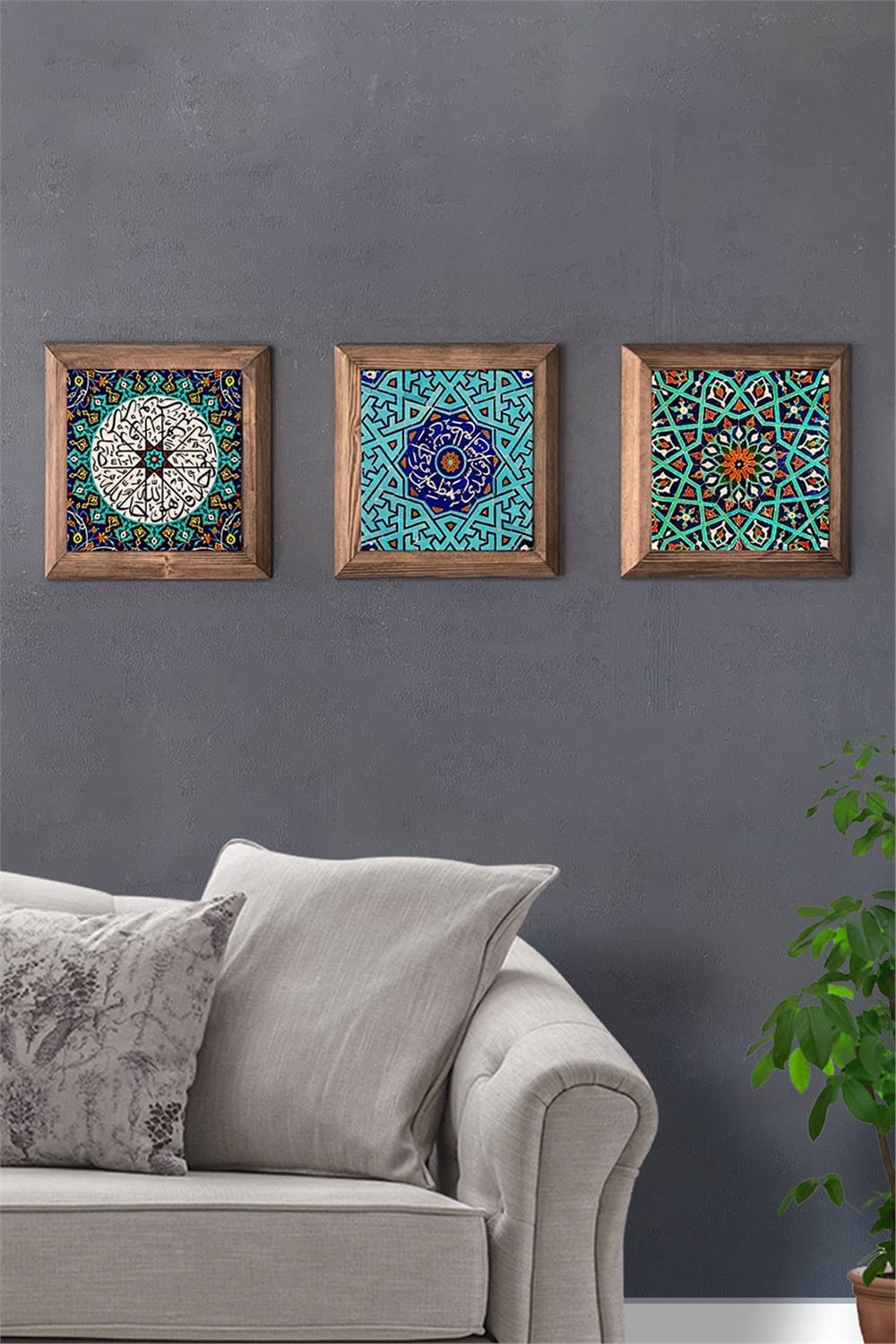 MASİF ÇERÇEVELİ 3'LÜ DOĞALTAŞ TABLO PANO OSCAR STONE DECOR / 3PRMT-40-0018