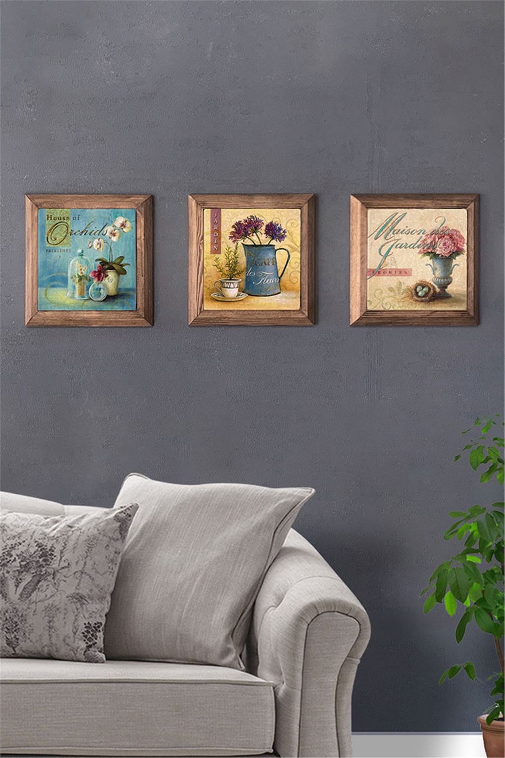 MASİF ÇERÇEVELİ 3'LÜ DOĞALTAŞ TABLO PANO OSCAR STONE DECOR / 3PRMT-20-0005
