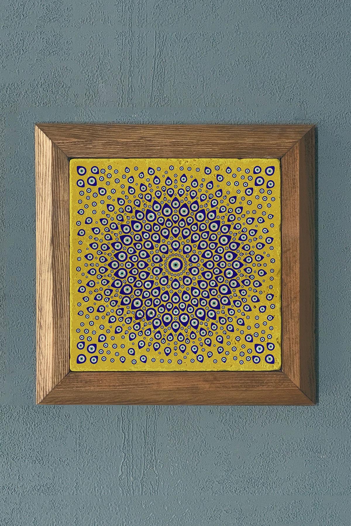 Masif Çerçeveli Taş Tablo- Duvar Dekoru- Oscar Stone Decor 28X28 cm-WALL DECOR