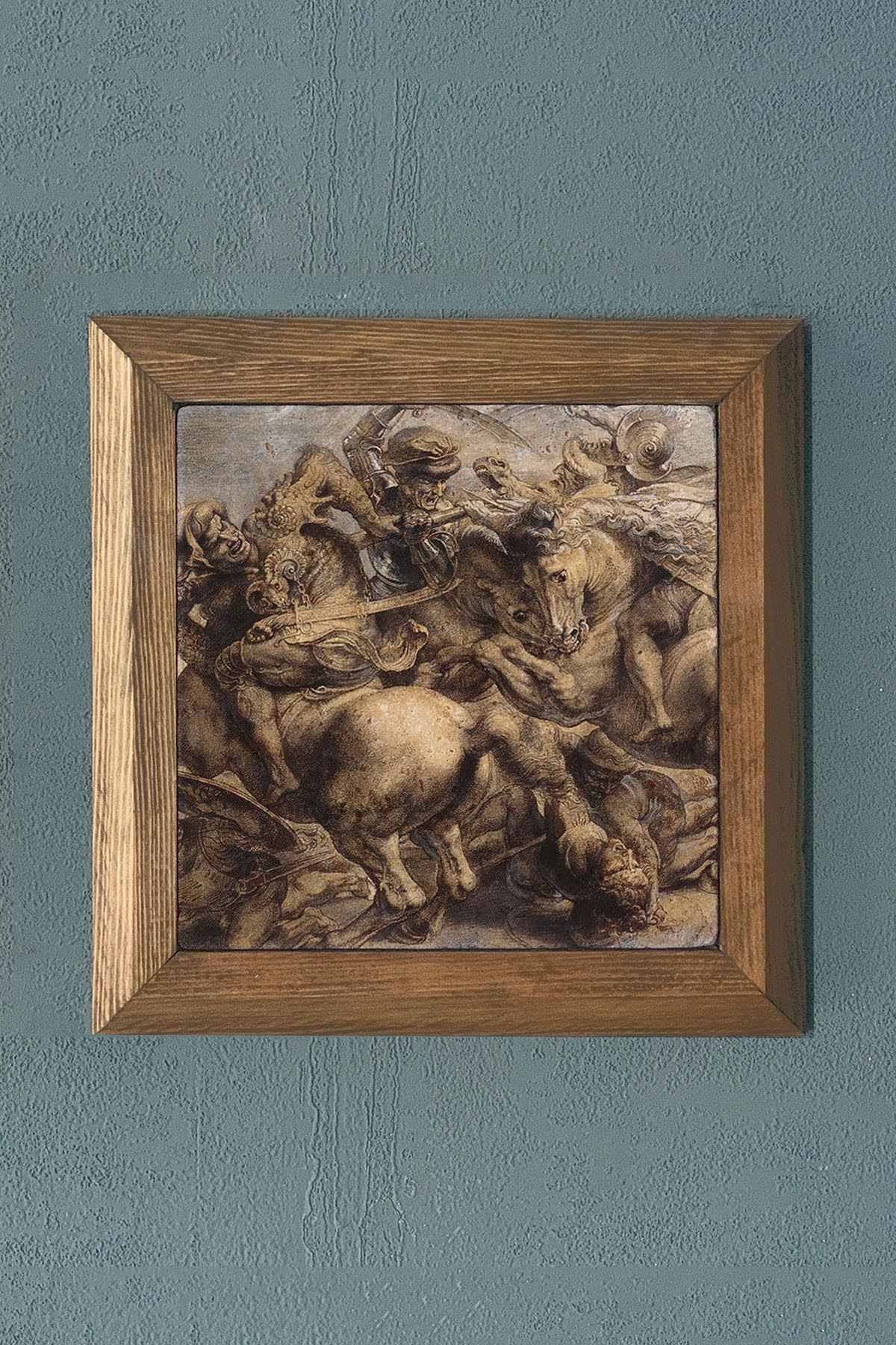 Masif Çerçeveli Taş Tablo-Wall Decor- Oscar Stone Decor 28X28 CM