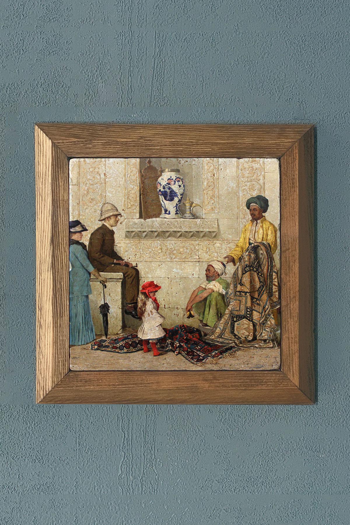 Masif Çerçeveli Taş Tablo-Wall Decor- Oscar Stone Decor 28X28 C