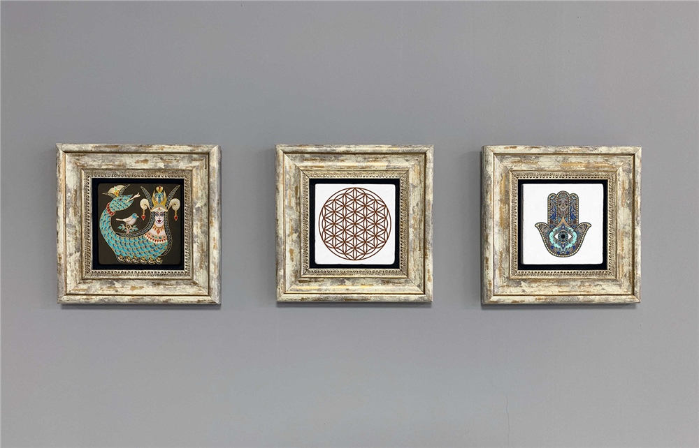 OSCAR STONE DECOR 3'lü ÇERÇEVELİ DOĞALTAŞ DUVAR DEKORU / 3CDD-40-343 (WALL DECOR)