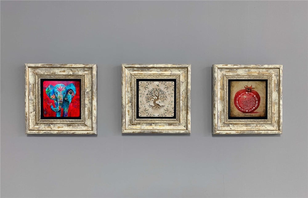 OSCAR STONE DECOR 3'lü ÇERÇEVELİ DOĞALTAŞ DUVAR DEKORU / 3CDD-40-407 (WALL DECOR)