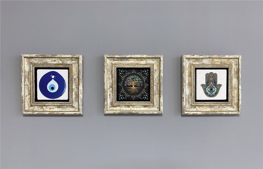 OSCAR STONE DECOR 3'lü ÇERÇEVELİ DOĞALTAŞ DUVAR DEKORU / 3CDD-40-250 (WALL DECOR)