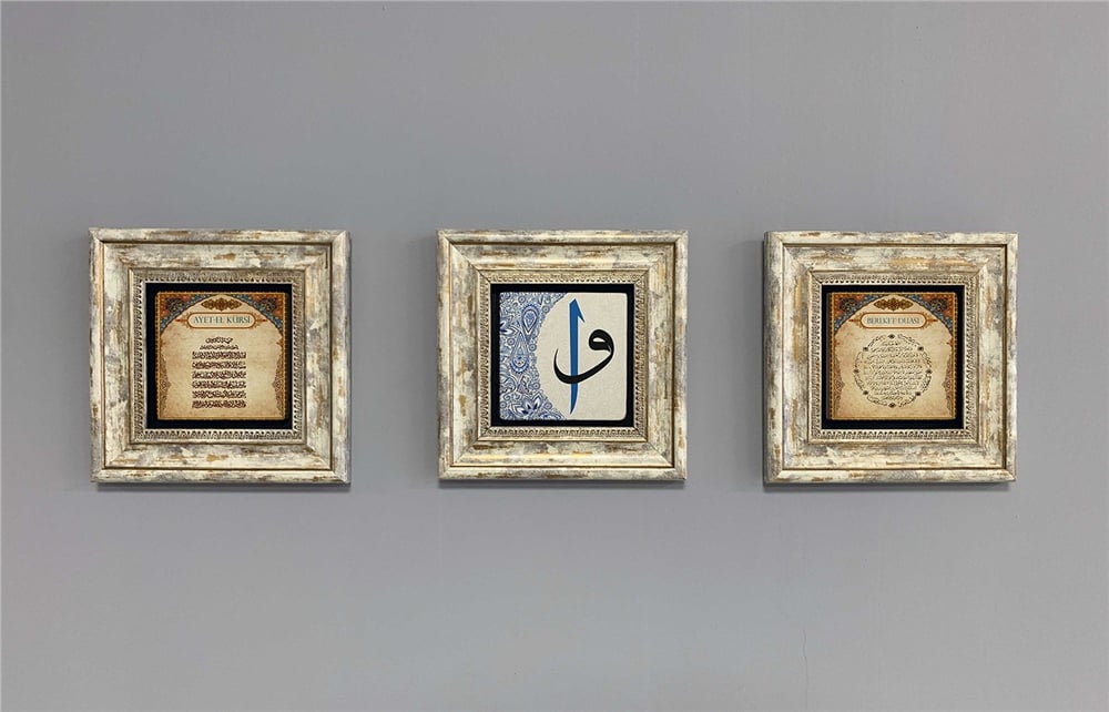 OSCAR STONE DECOR 3'lü ÇERÇEVELİ DOĞALTAŞ DUVAR DEKORU / 3CDD-40-392 (WALL DECOR)