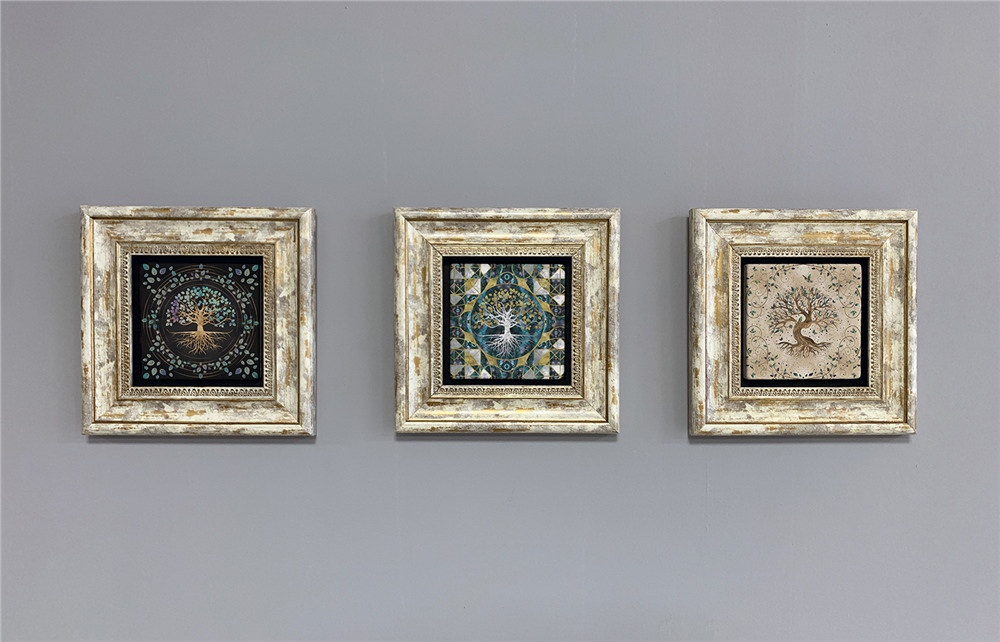 OSCAR STONE DECOR 3'lü ÇERÇEVELİ DOĞALTAŞ DUVAR DEKORU / 3CDD-40-247 (WALL DECOR)