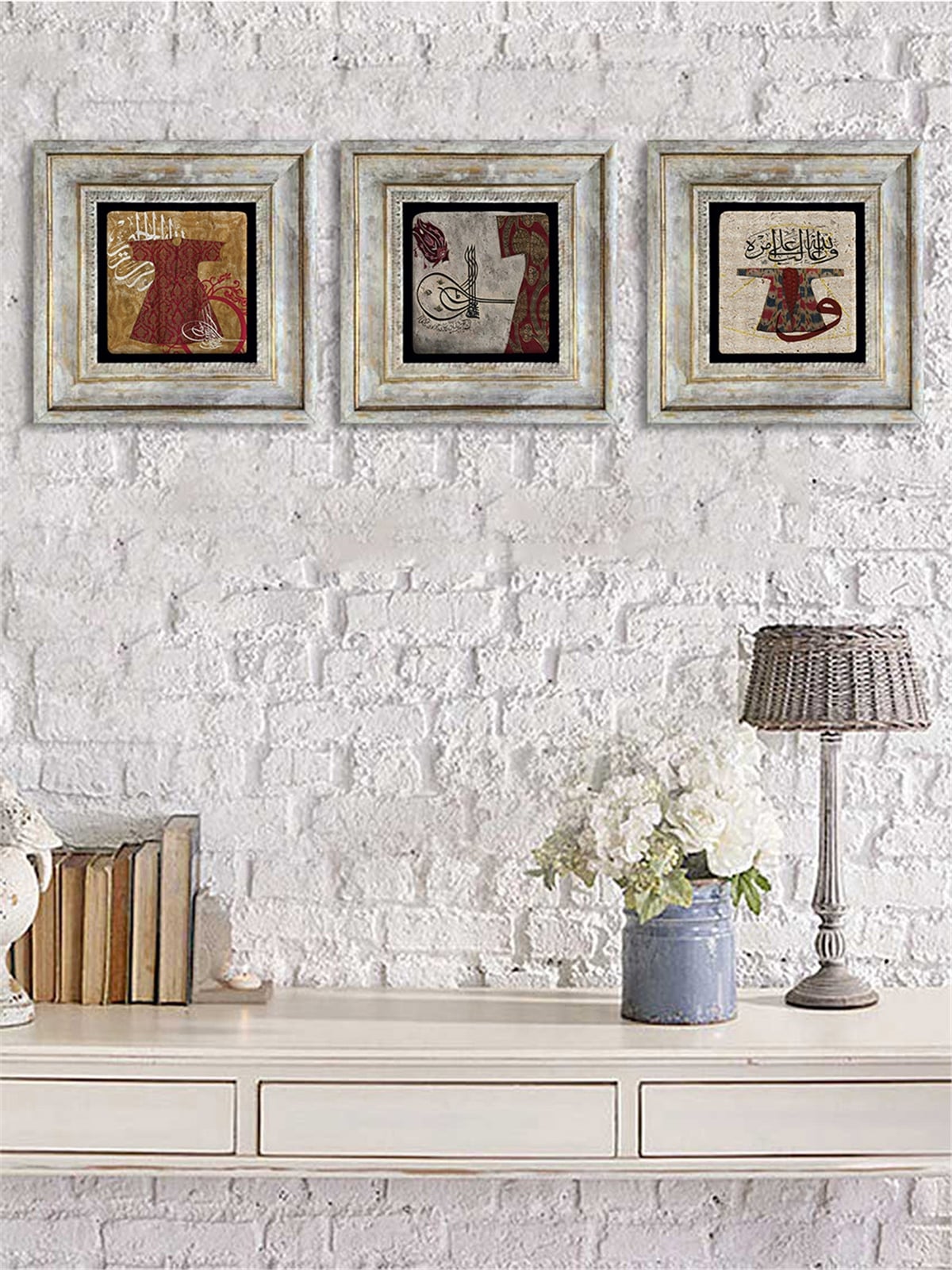 OSCAR STONE DECOR 3'lü ÇERÇEVELİ DOĞALTAŞ DUVAR DEKORU / 3CDD-40-063 (WALL DECOR)