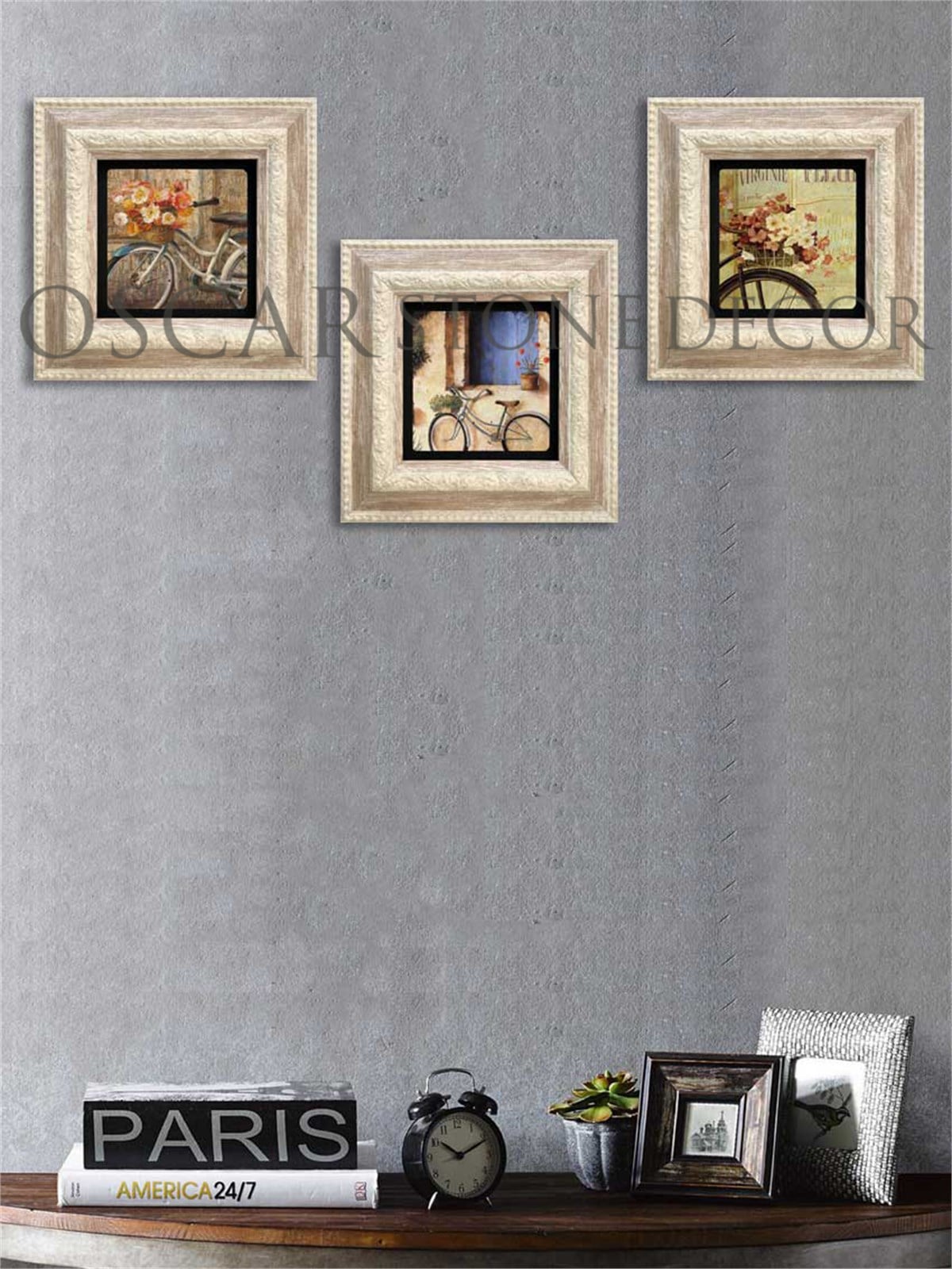 OSCAR STONE DECOR 3'lü ÇERÇEVELİ DOĞALTAŞ DUVAR DEKORU / 3CDD-10-001 (WALL DECOR)