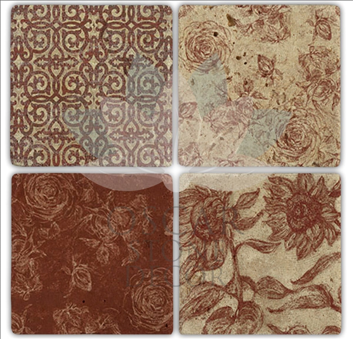 OSCAR STONE DECOR BEİGE 4'lü DOĞALTAŞ BARDAK ALTLIĞI / BA202 (COASTER)