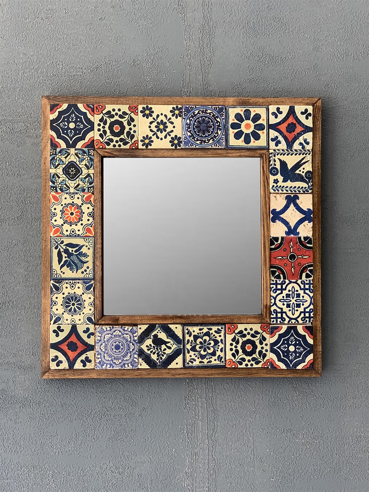 OSCAR STONE DECOR ÇERÇEVELİ MOZAİK DOĞALTAŞ AYNA / AYN-029
