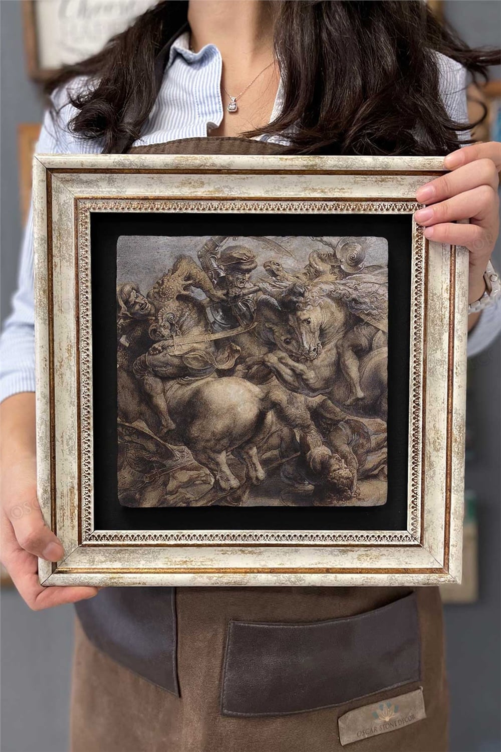 Oscar Stone Decor Çerçeveli Tablo Taş Duvar Dekoru 30 X 30 Cm Peter Paul Rubens Tablosu