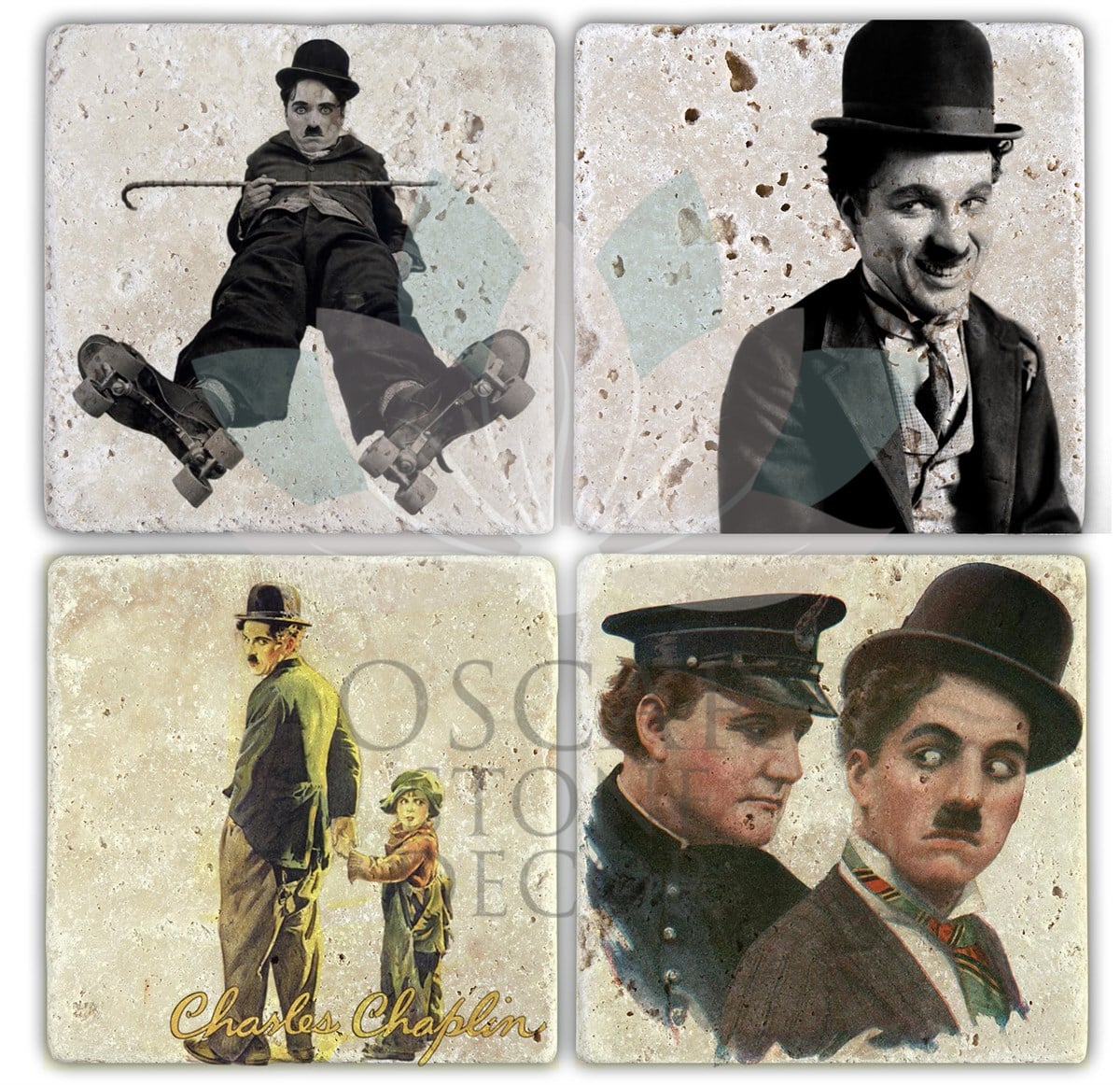 OSCAR STONE DECOR CHARLO 2 4'lü DOĞALTAŞ BARDAK ALTLIĞI / BA083 (COASTER)
