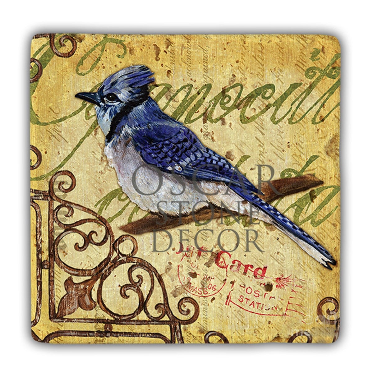OSCAR STONE DECOR DD094-LACİVERT KUŞ DOĞALTAŞ DUVAR DEKORU / DD94 (WALL DECOR)