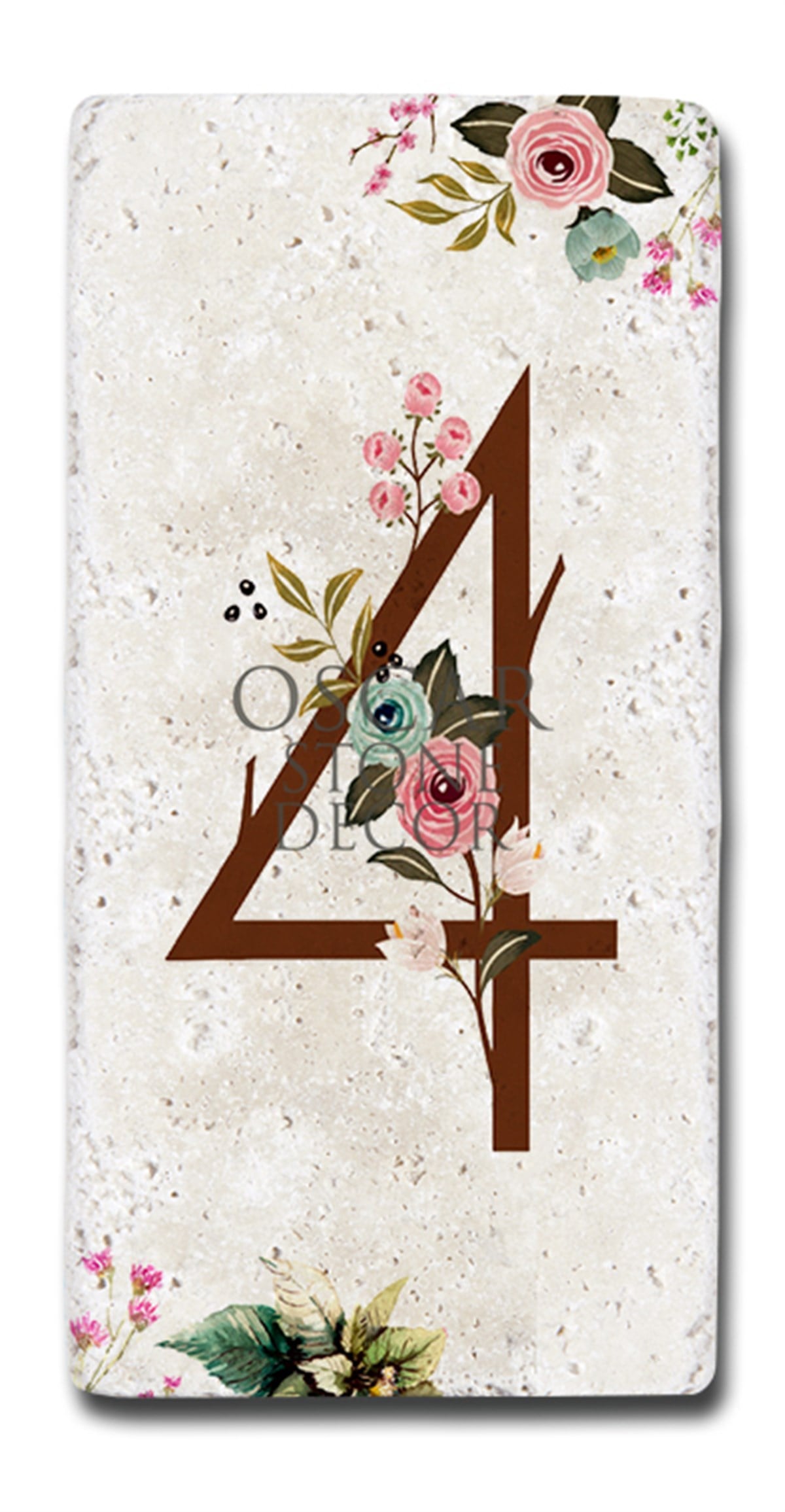 OSCAR STONE DECOR DOĞALTAŞ KAPI NUMARASI, 4 (DOOR NUMBER)