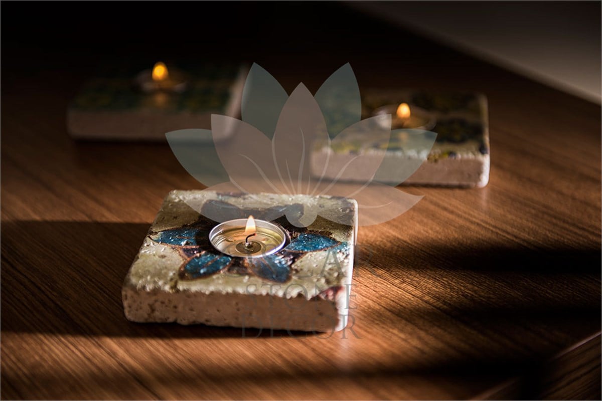 OSCAR STONE DECOR DOĞALTAŞ MUMLUK / ML-079 (CANDLE HOLDER)