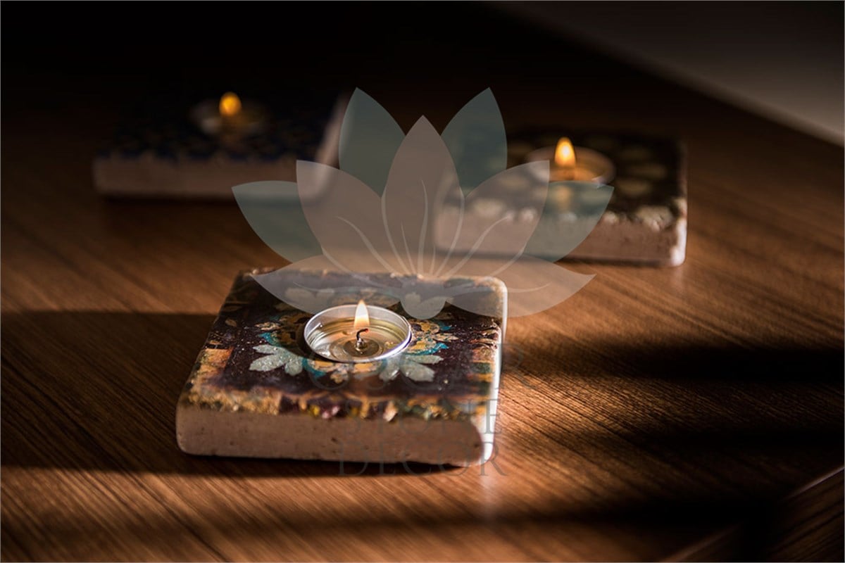 OSCAR STONE DECOR DOĞALTAŞ MUMLUK / ML-075 (CANDLE HOLDER)